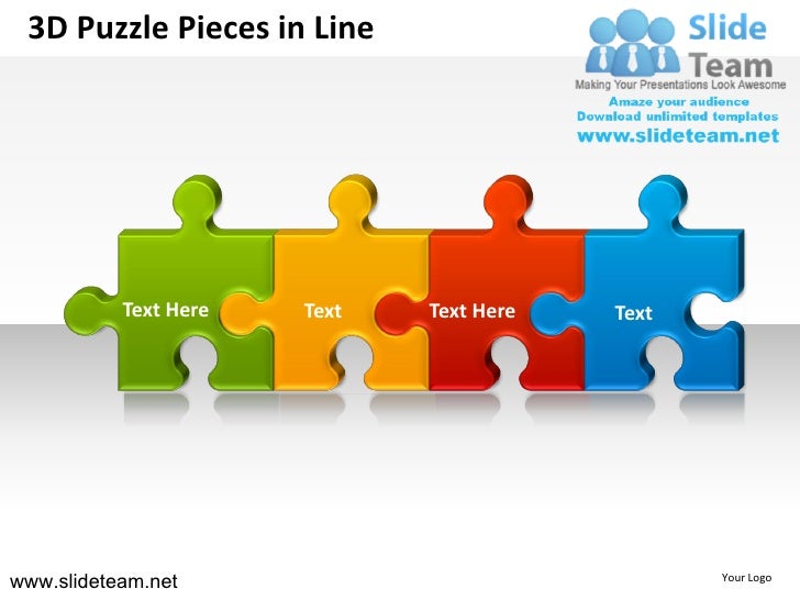 How To Make Create 3d Puzzle Pieces In Line Powerpoint Presentation S Puzzle Pieces Template For Powerpoint