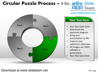How to make create 4 pieces doughnut chart circular puzzle with hole in ...