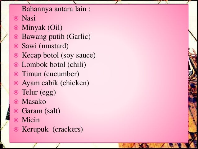 Resep Membuat Nasi Goreng Lensa Indonesia