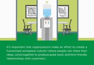 It’s important that organizations make an effort to create a
humanized workplace culture—where people can share their
idea...