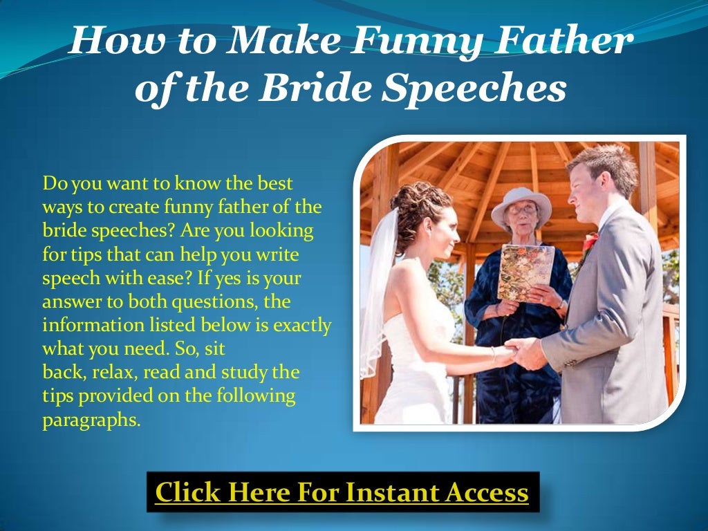 How to make funny father of the bride speeches