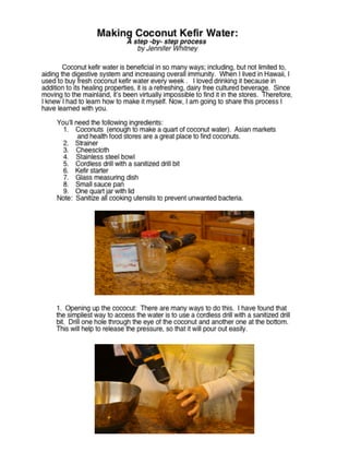 How to Make Coconut Kefir