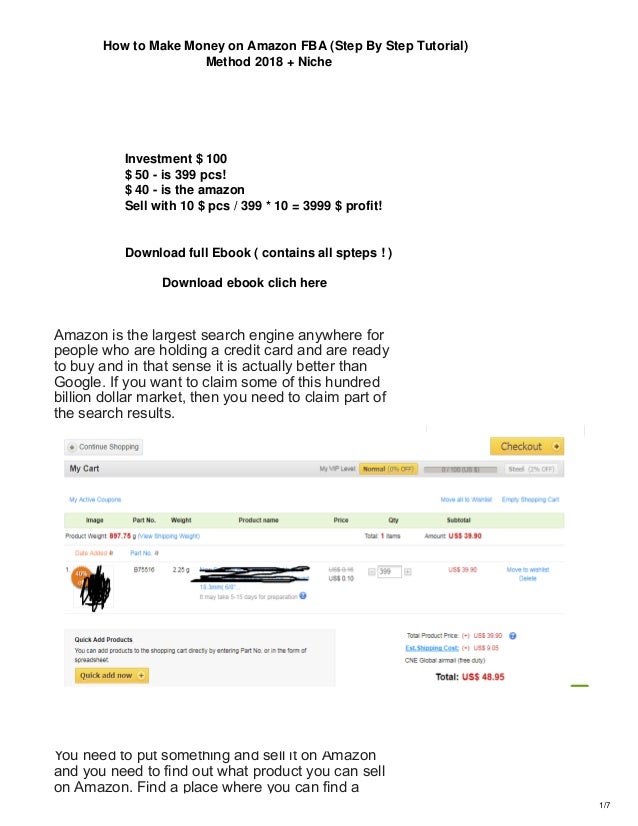 How To Make Money On Sell Amazon Fba 2018 Niche - 