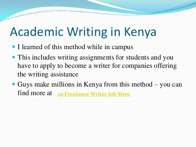 Freelance writing companies in kenya