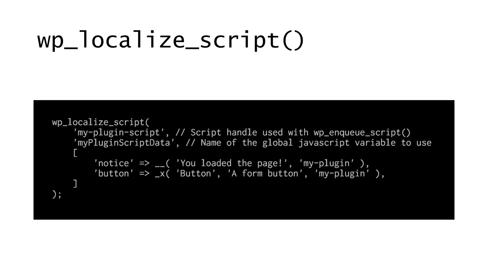 wp_localize_script()
 