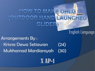 English Language
Arrangements By :
• Krisna Dewa Setiawan
(24)
• Mukhamad Mardiansyah (30)

X AP-1

 