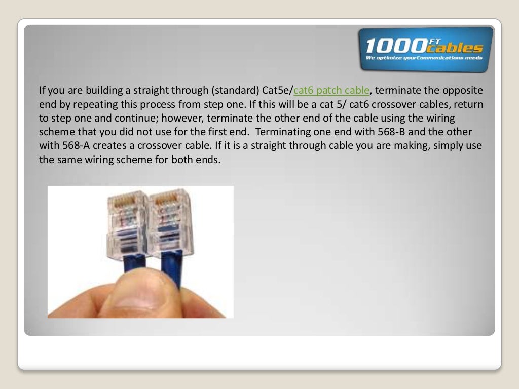 How To Make Category5 Cat5e Or Category6 Cat6 Patch Cable