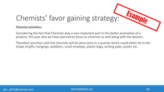 phr_ali91@hotmail.com
Chemists’ favor gaining strategy:
Chemist activities:
Considering the fact that Chemists play a very...