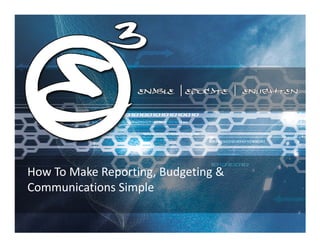 How To Make Reporting, Budgeting &
Communications Simple
 