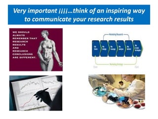 Very important ¡¡¡¡…think of an inspiring way
to communicate your research results
 