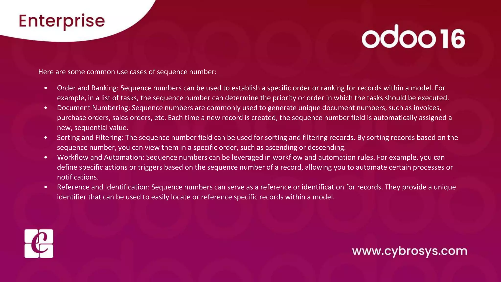 How to make sequence number in odoo 16 ppt