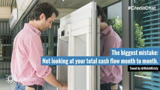 The biggest mistake:
Not looking at your total cash flow month to month.
Tweet by @WelshKristy
#CreditChat
 