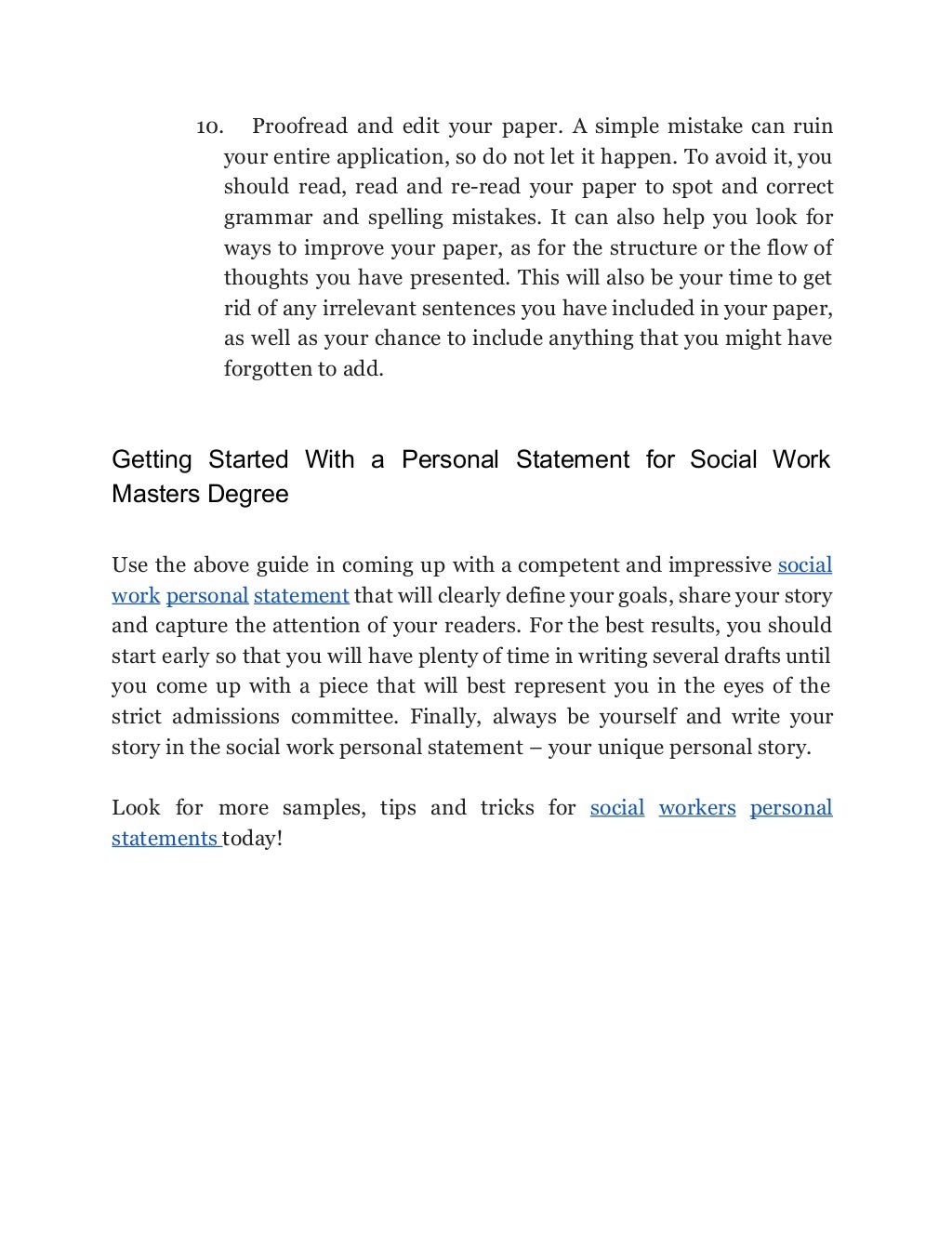 personal statement for newly qualified social worker