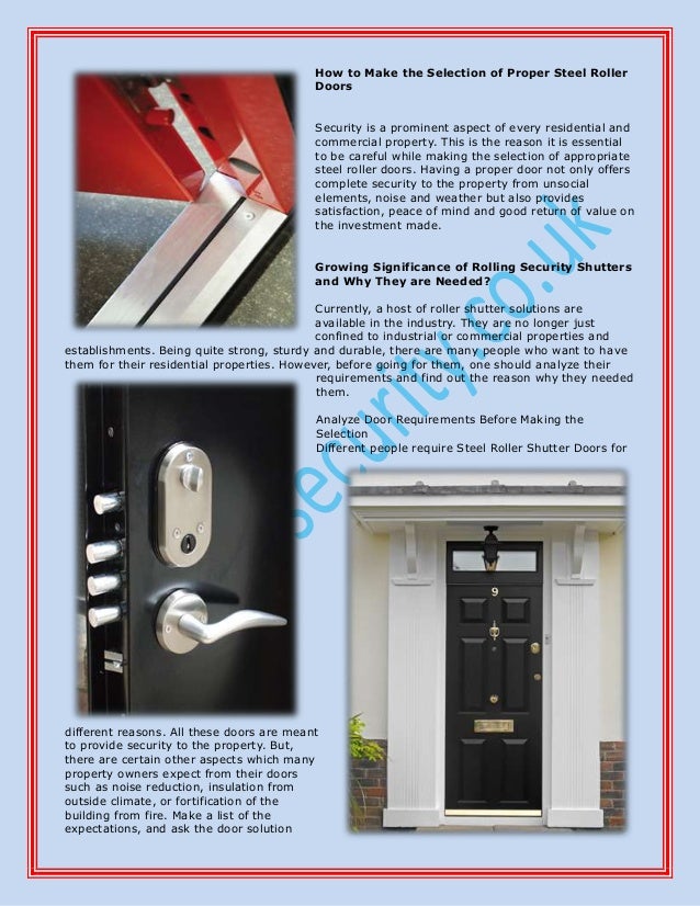 How To Make The Selection Of Proper Steel Roller Doors