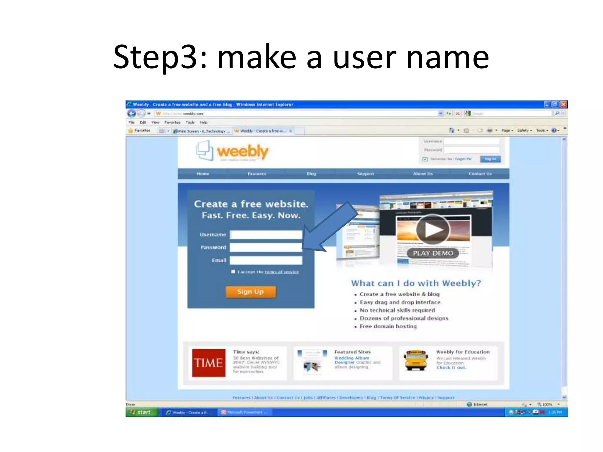 Step3: make a user name