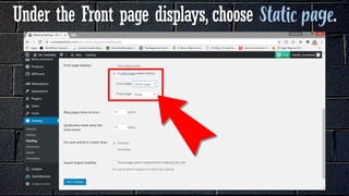 Under the Front page displays, choose .
 