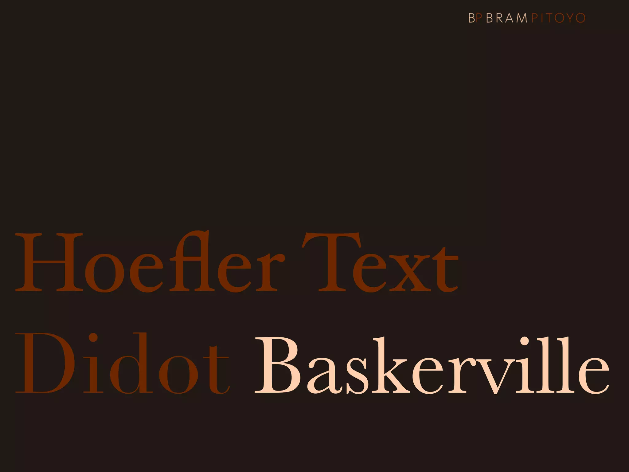 Hoeﬂer Text
Didot Baskerville
 