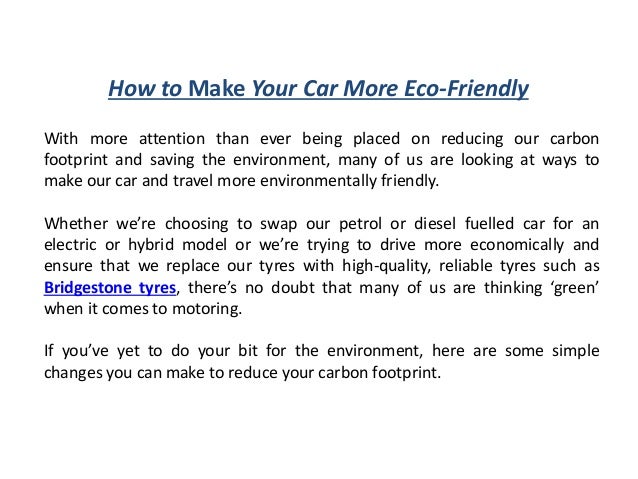 How To Make Your Car More Eco Friendly How To Make Your Car More Eco Friendly