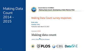 Making Data
Count
2014 -
2015
▪2014 - 2015
5
 