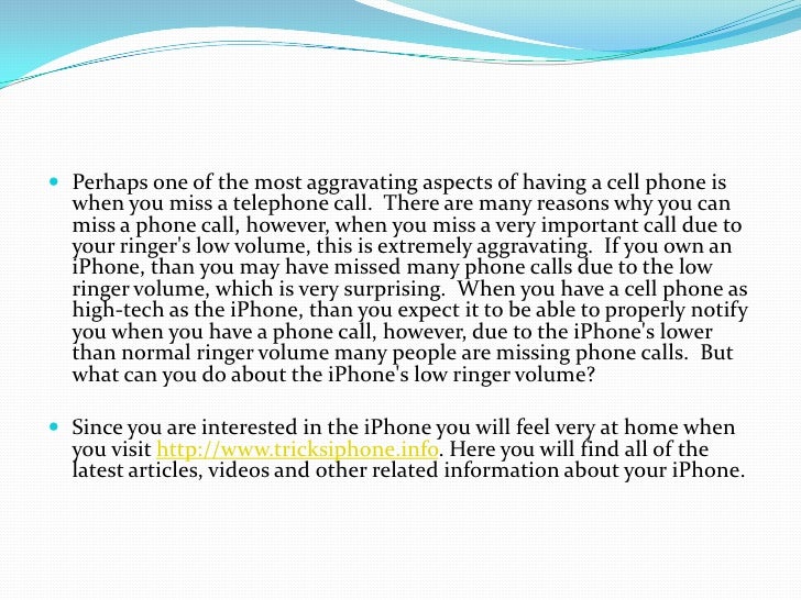 How To Make Your I Phone Ringer Louder