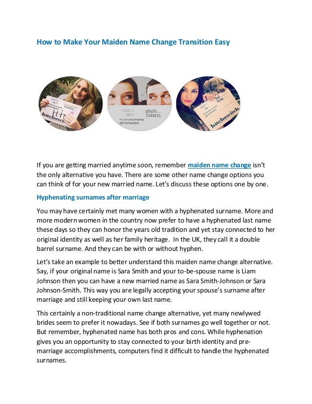 How to make your maiden name change transition easy