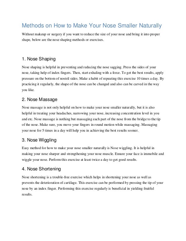 How to make your nose smaller naturally