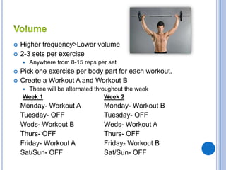 How to make your own beginner weight lifting routine PPT