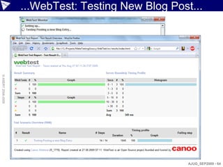 ...WebTest: Testing New Blog Post...
© ASERT 2006-2009




                                                     AJUG_SEP2009 - 64
 