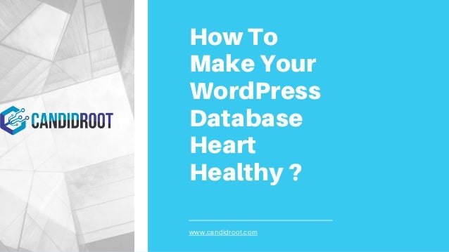 How To
Make Your
WordPress
Database
Heart
Healthy ?
www.candidroot.com
 