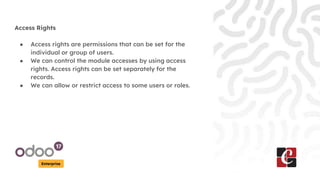 How to Manage Access Rights & User Types in Odoo 17 | PPT