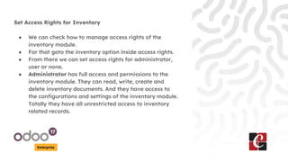 How to Manage Access Rights & User Types in Odoo 17 | PPTX