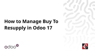 How to Manage Buy To
Resupply in Odoo 17
 