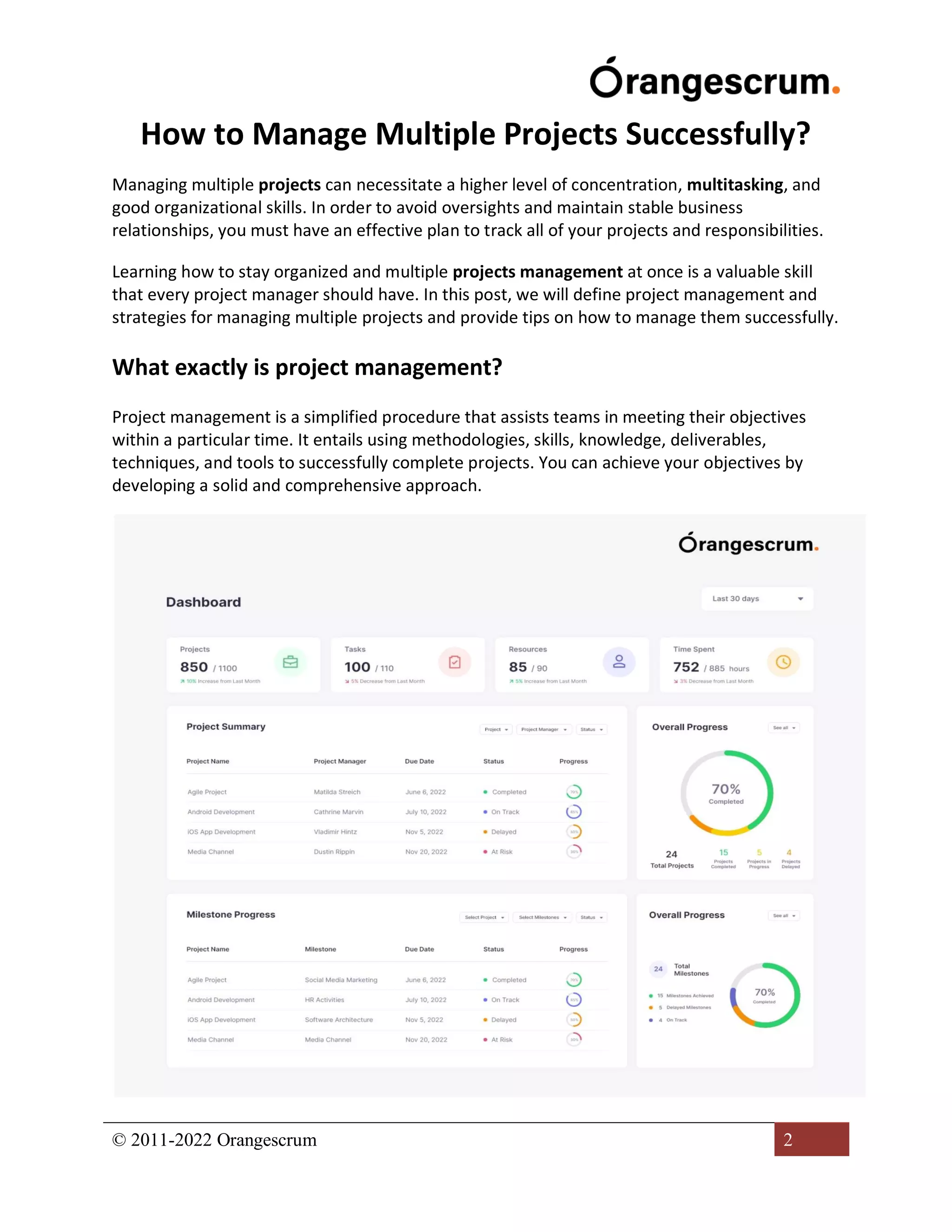 How to Manage Multiple Projects Successfully | PDF