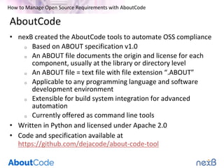 How to Manage Open Source requirements with AboutCode | PPTX