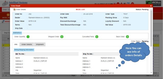 how to manage order in intelli catalogue system