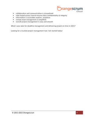 How to manage project deadlines in 2021 | PDF