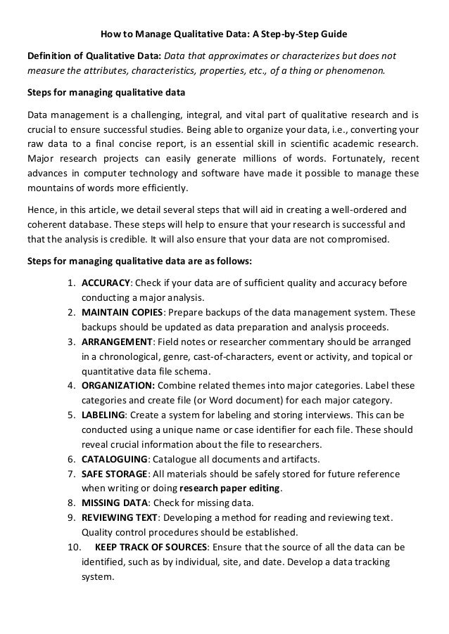 How to organize data in research
