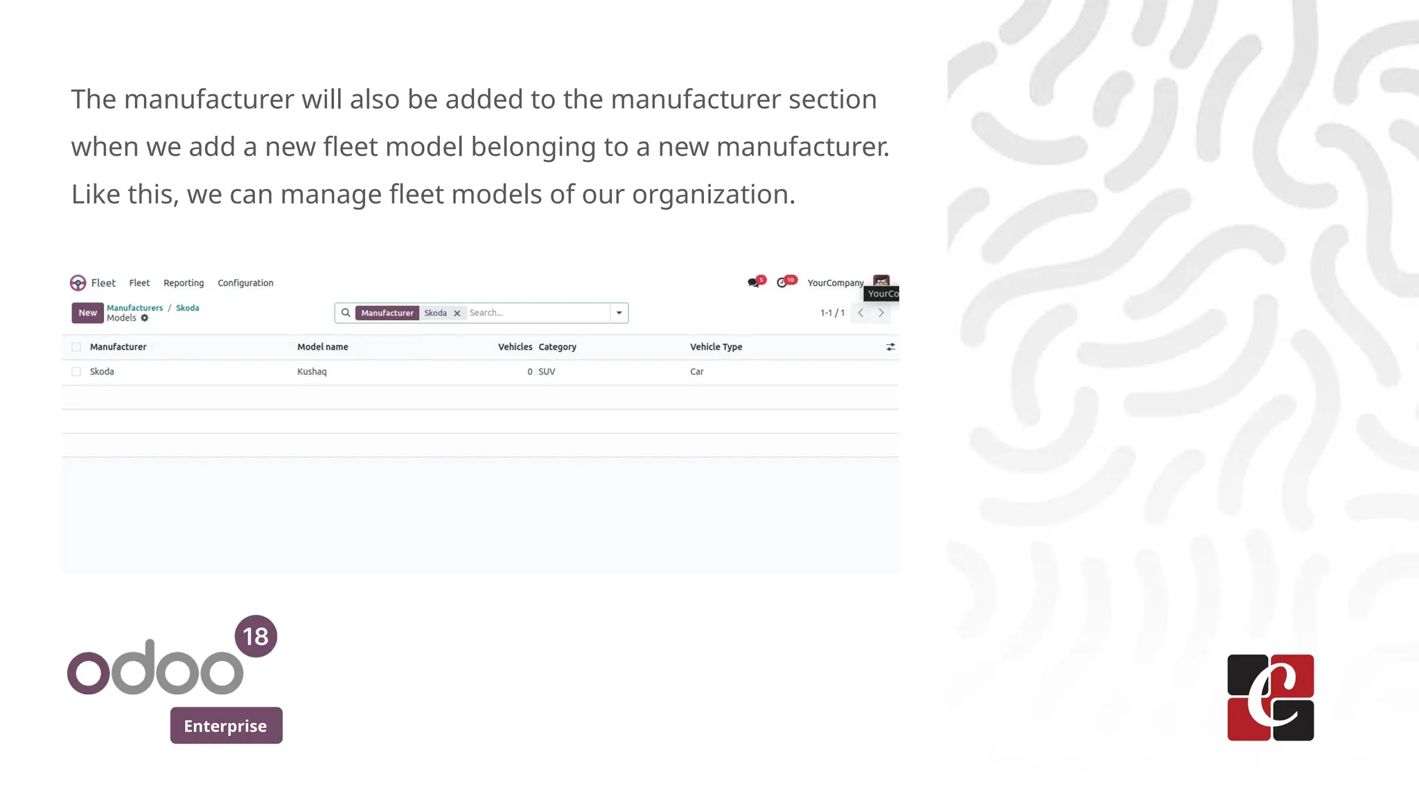 Enterprise
The manufacturer will also be added to the manufacturer section
when we add a new fleet model belonging to a new manufacturer.
Like this, we can manage fleet models of our organization.
 