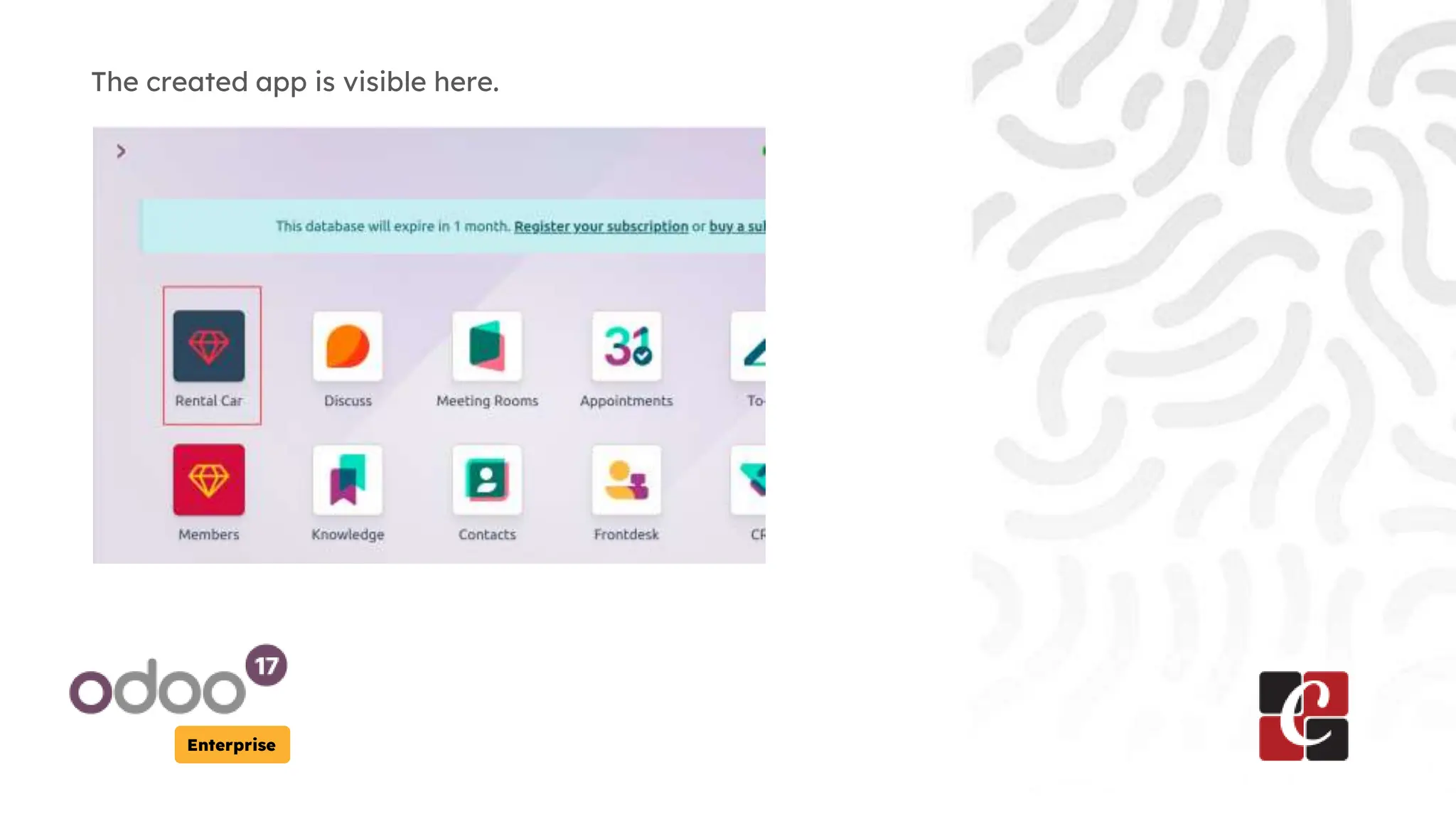Enterprise
The created app is visible here.
 