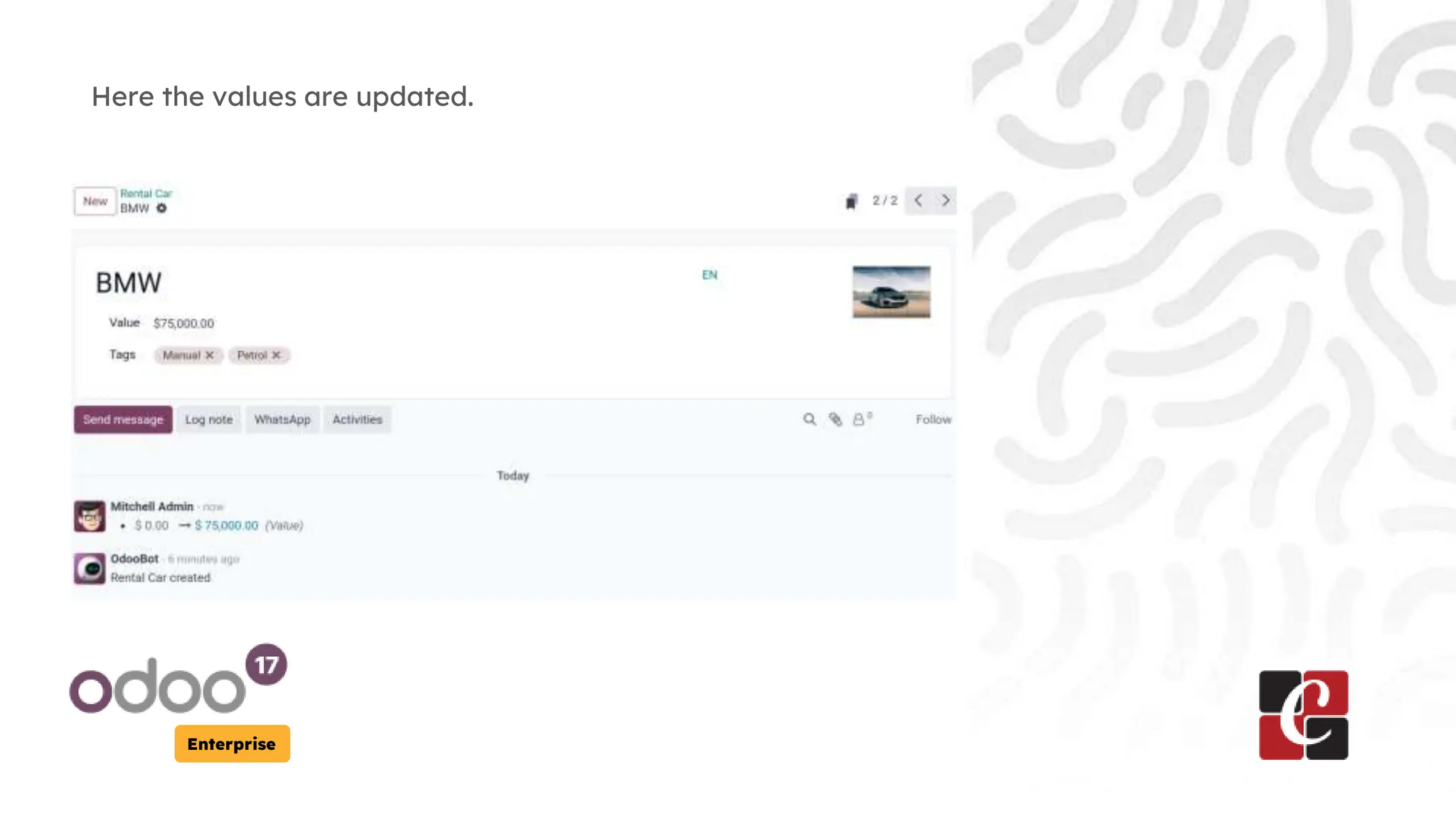 Enterprise
Here the values are updated.
 