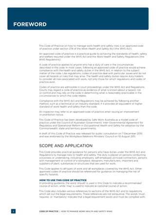 HOW TO MANAGE WORK HEALTH AND SAFETY RISKS - Code of Practice | PDF