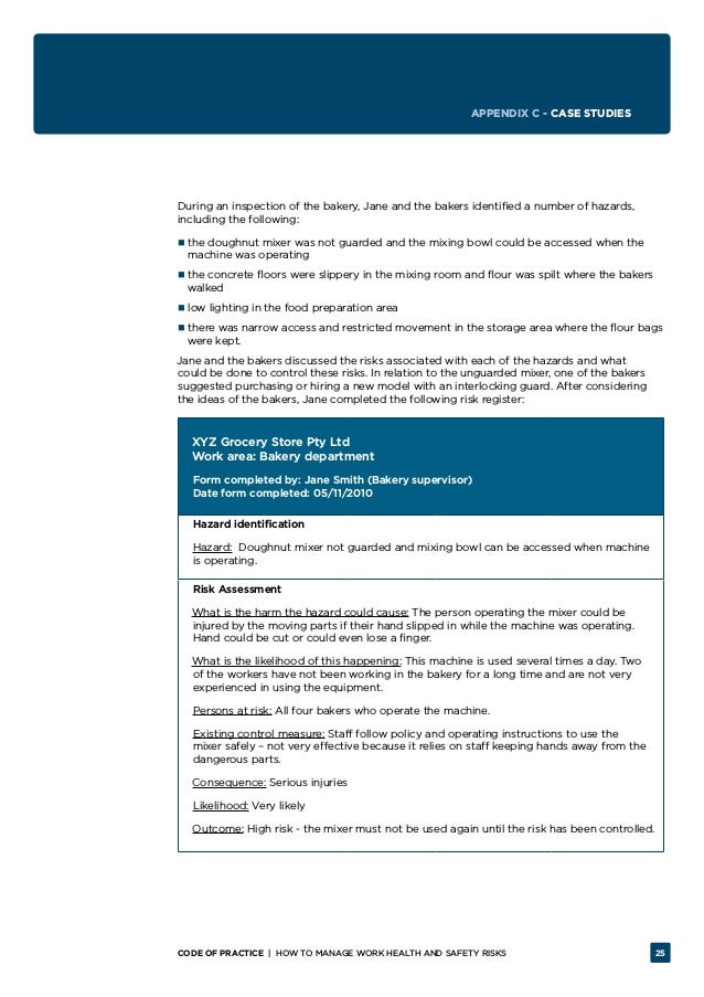 HOW TO MANAGE WORK HEALTH AND SAFETY RISKS Code of Practice