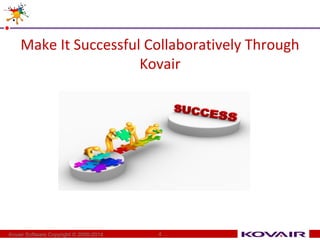Make It Successful Collaboratively Through 
Kovair 
Kovair Software Copyright © 2000-2014 4 
 