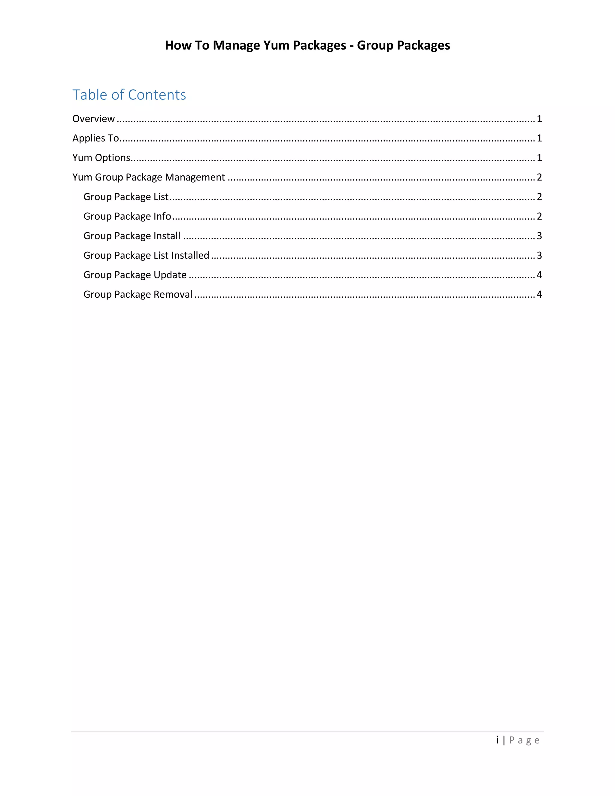 How To Manage Yum Packages - Group Packages | PDF | Operating Systems ...