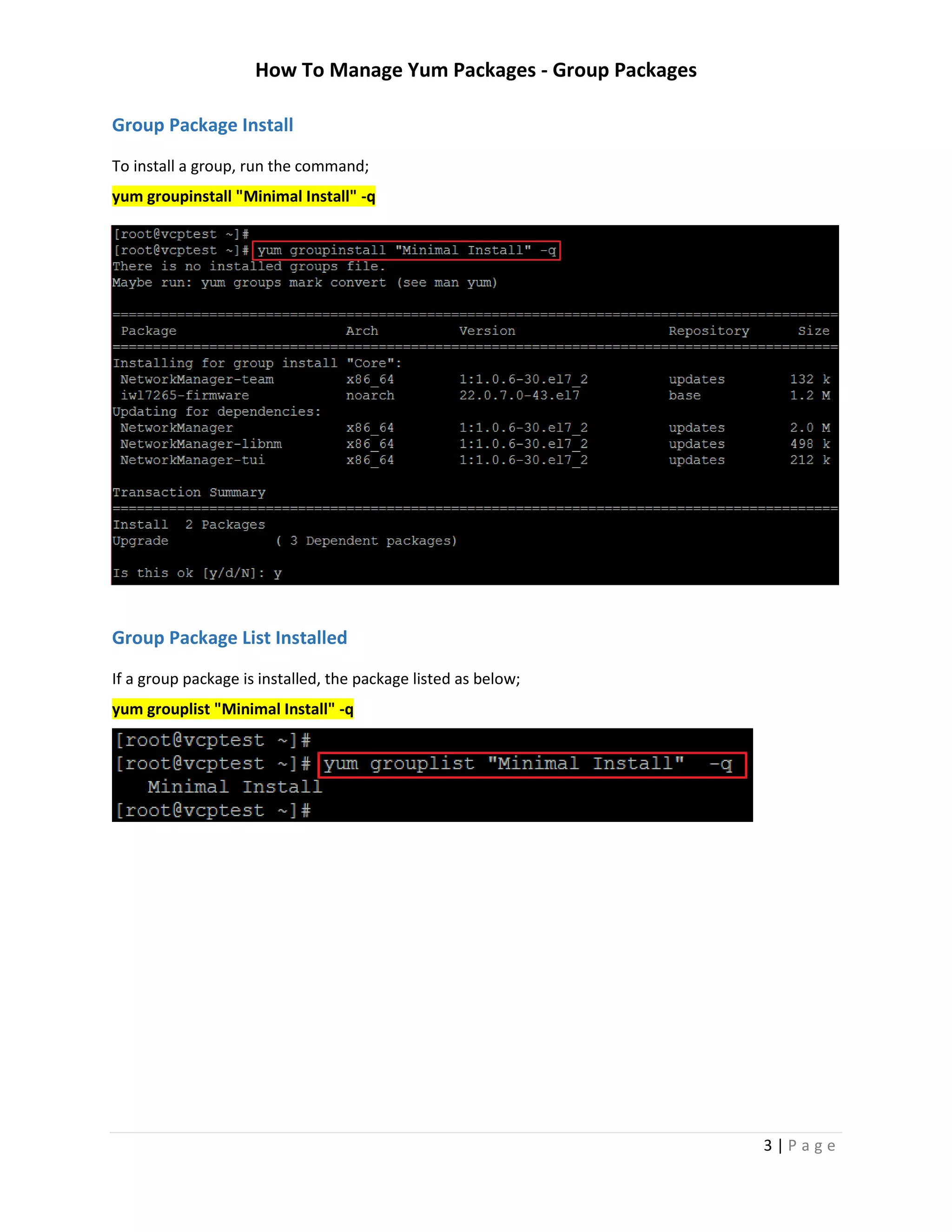 How To Manage Yum Packages - Group Packages | PDF | Operating Systems ...