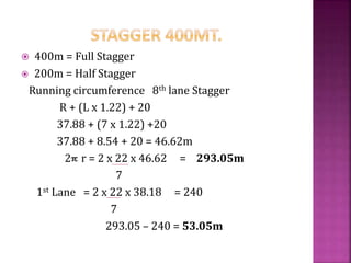 Stagger Distance How to mark track 400mt. 80 mt Part 2 | PPTX