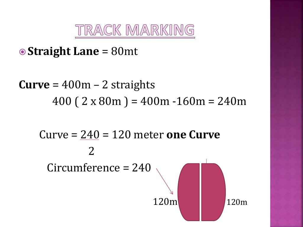 How to mark track 400mt. 80 mt Part 2
