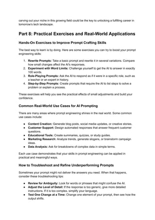 How to Master AI Prompt Engineering Skills for Future Growth | PDF
