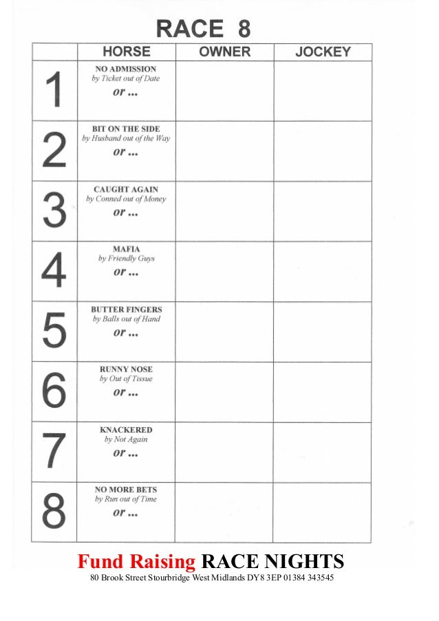 How to maximise the profit on a race night plus free forms