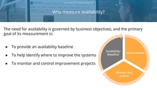 Why measure availability?
Copyright 2018 Severalnines AB
The need for availability is governed by business objectives, and...